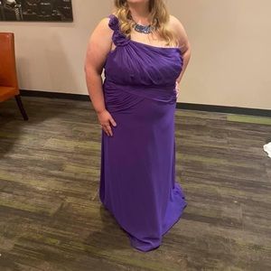 David’s Bridal One Shoulder Purple Bridesmaids Dress